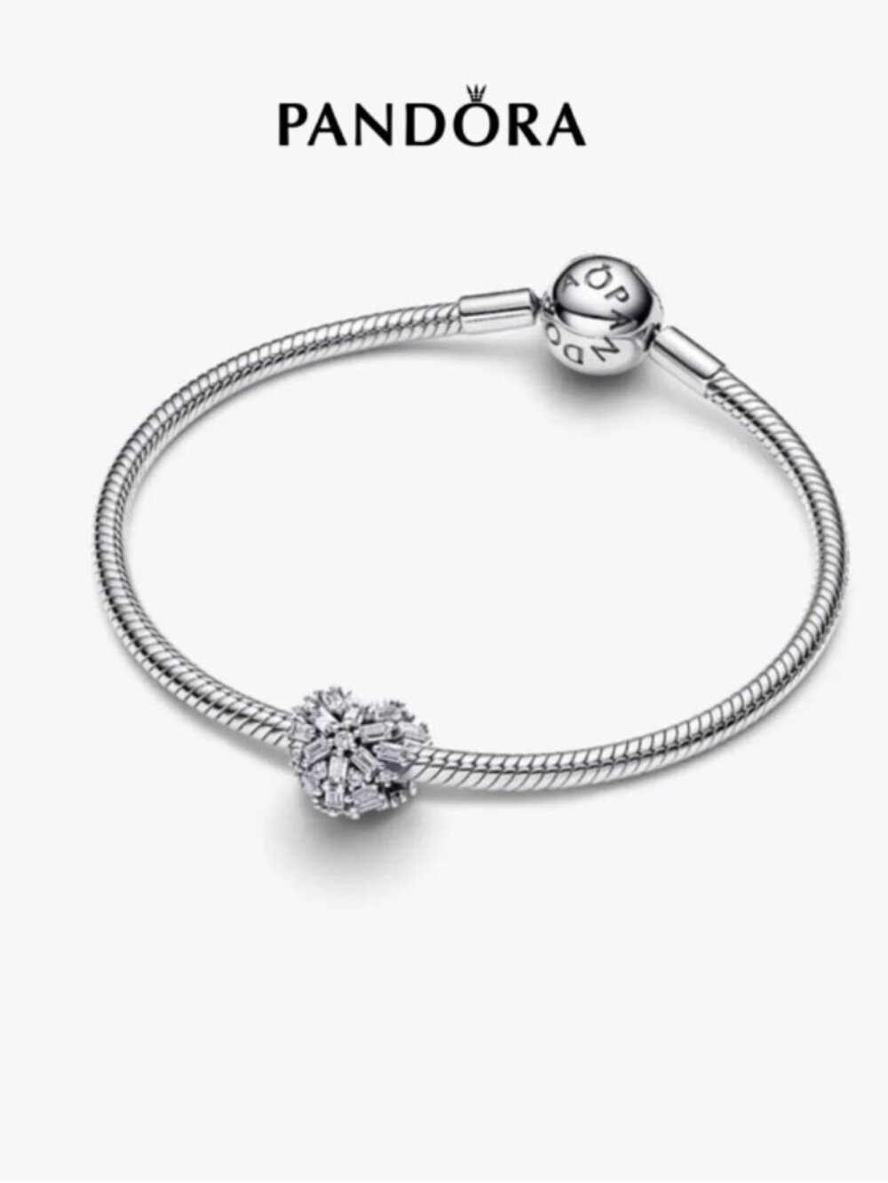 Pandora Sterling Silver Snowflake Cluster Charm Bracelet - Silver